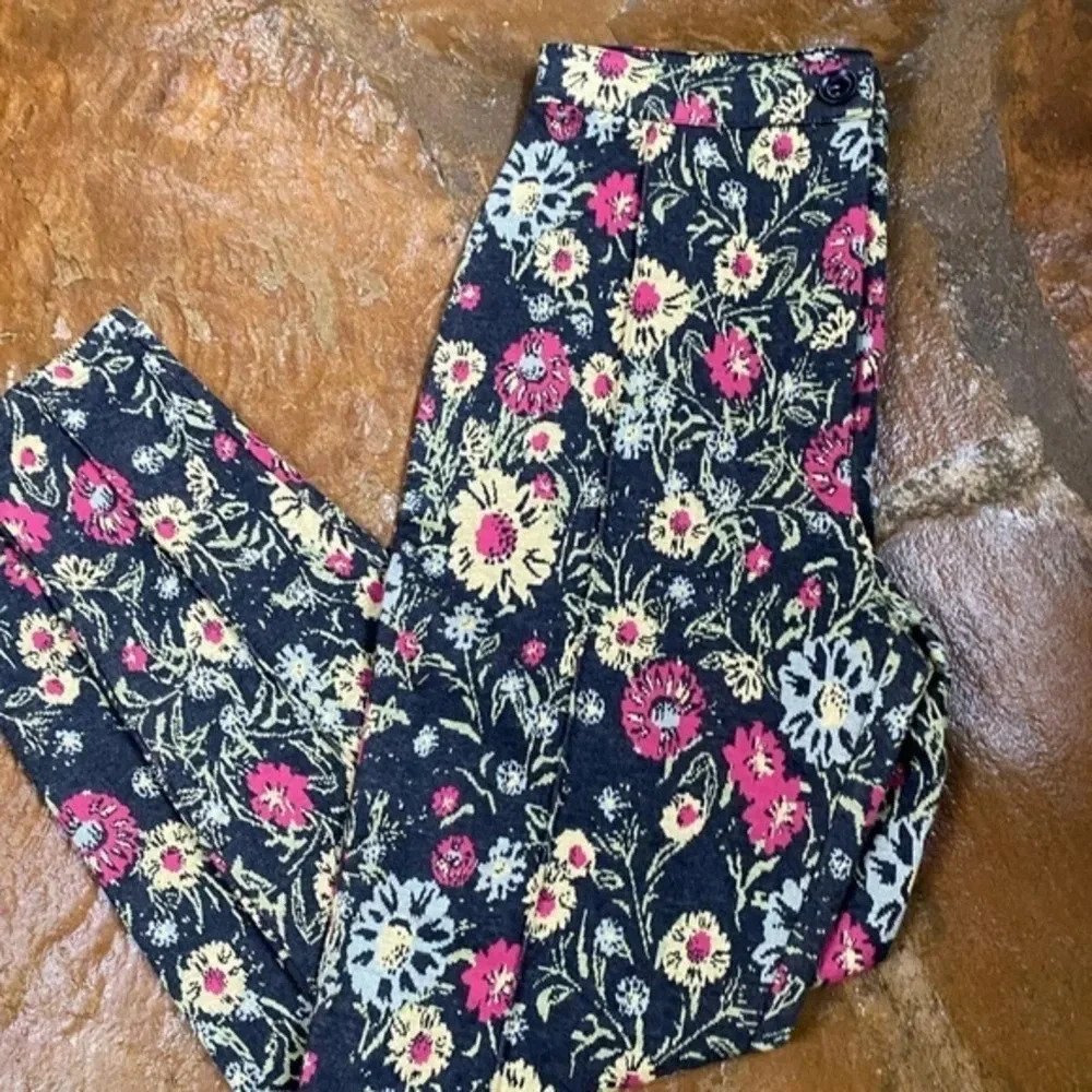 Free People Floral Knit Ponte Skinny Pants 6 - Picture 10 of 12